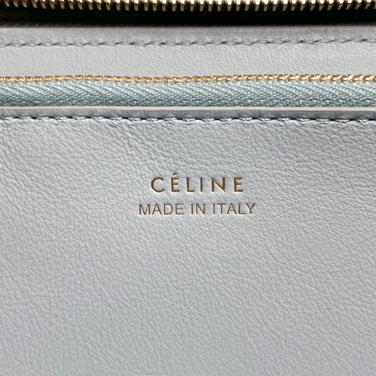 CELINE Long Wallet Purse 105003 leather gray Zip Around Large Zipped Multi-Function Women Used