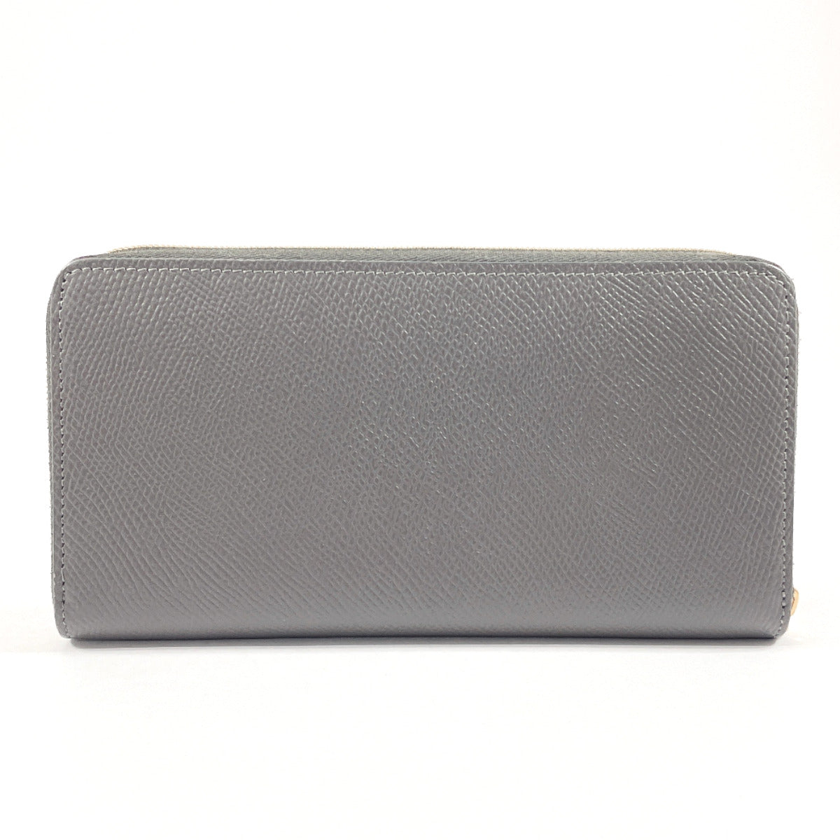 CELINE Long Wallet Purse 10B55 leather gray Large Zip Around Women Used