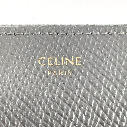 CELINE Long Wallet Purse 10B55 leather gray Large Zip Around Women Used