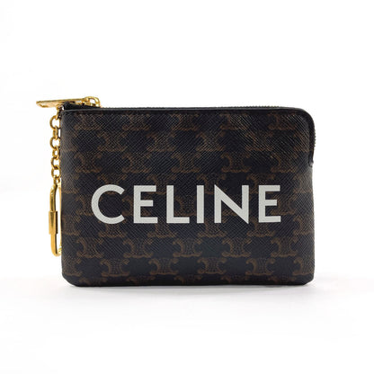 CELINE Coin case 10C662CA2 PVC black Taurillon Clemence Coin & card pouch Women Used