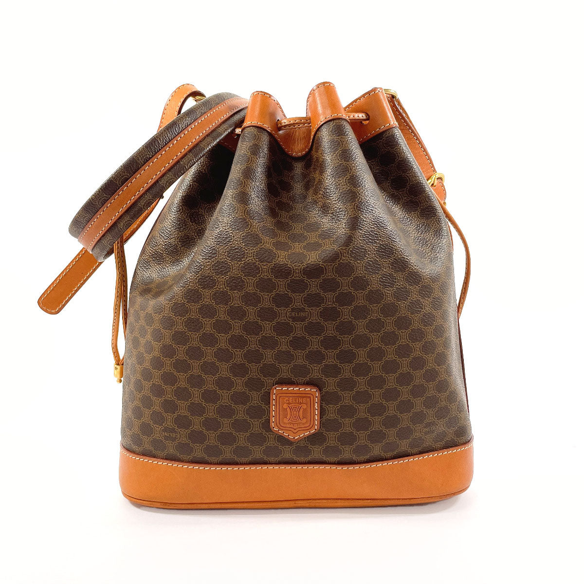 CELINE Shoulder Bag PVC, Leather Brown purse Macadam Women Used