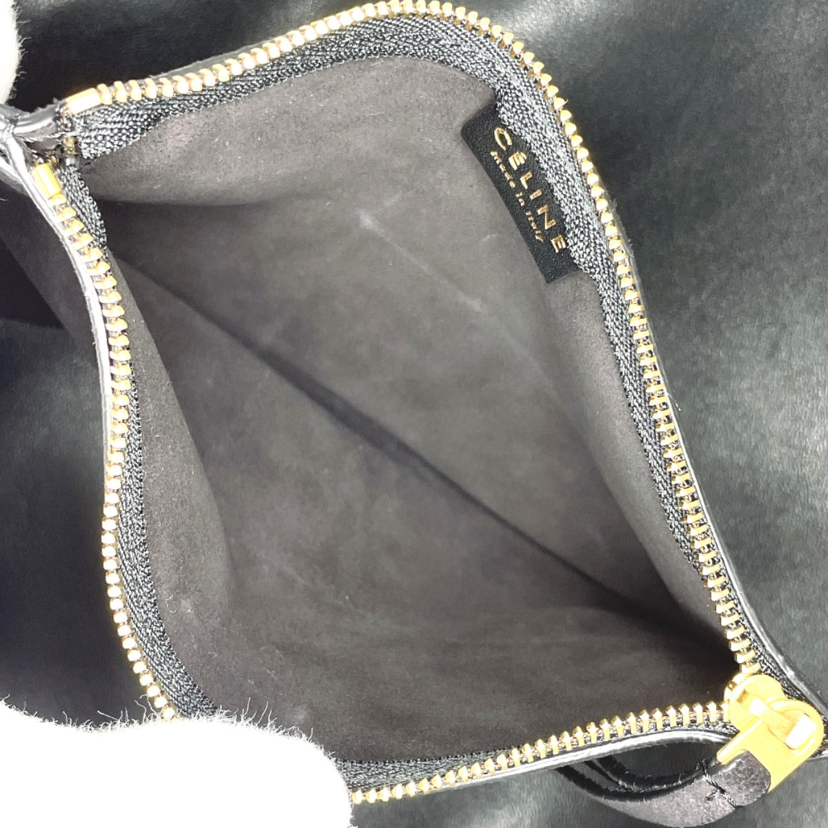 CELINE Handbag leather black Women Used
