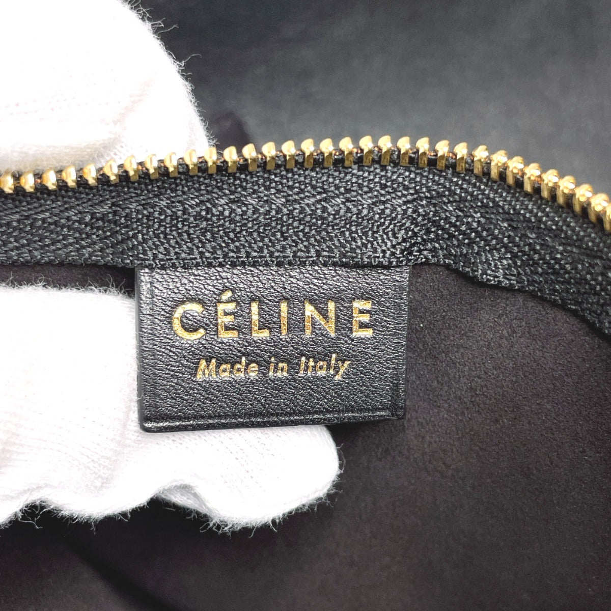 CELINE Handbag leather black Women Used