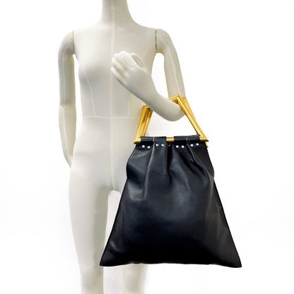 CELINE Handbag leather black Women Used