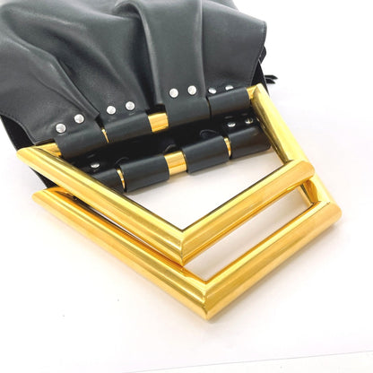 CELINE Handbag leather black Women Used