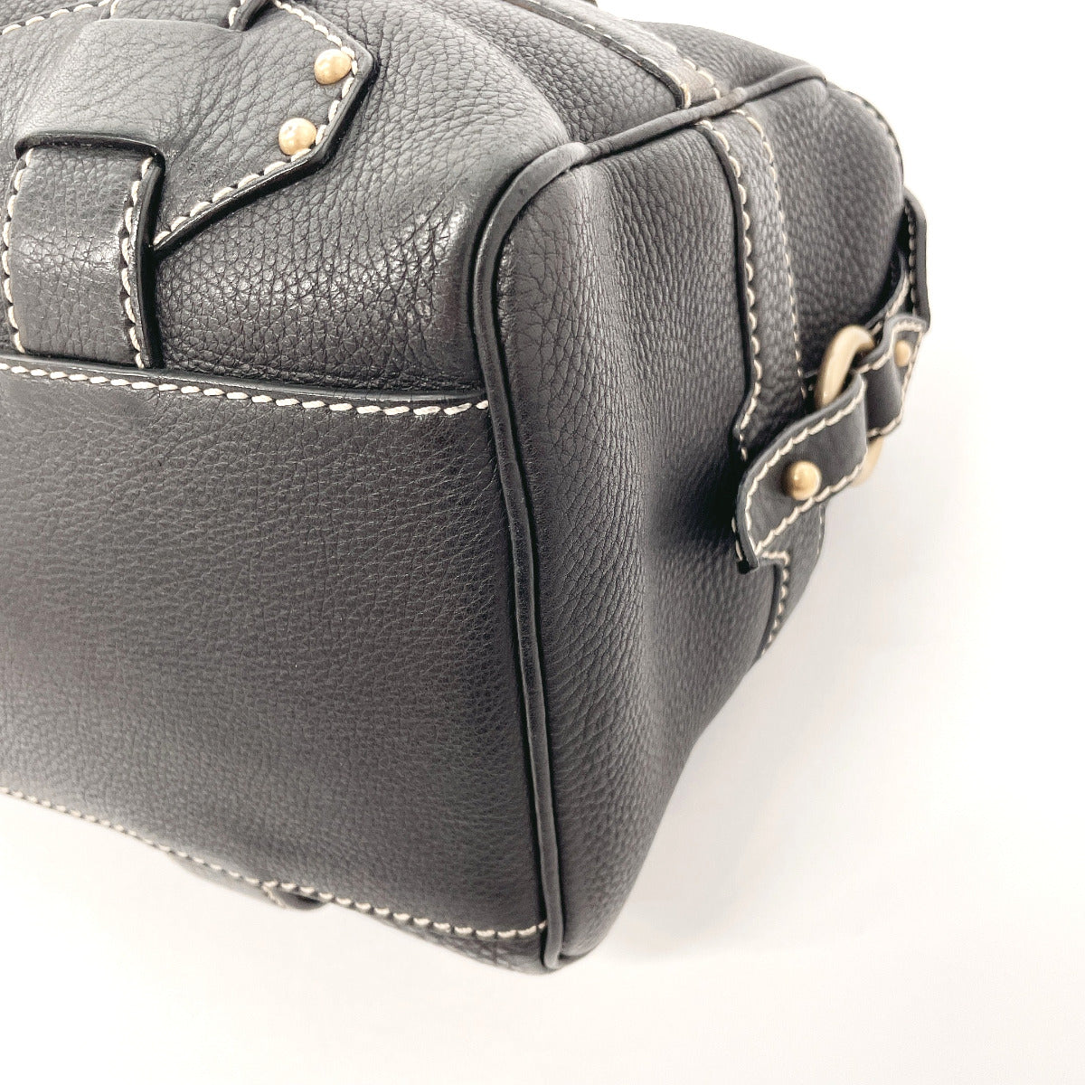 CELINE Handbag leather black Women Used
