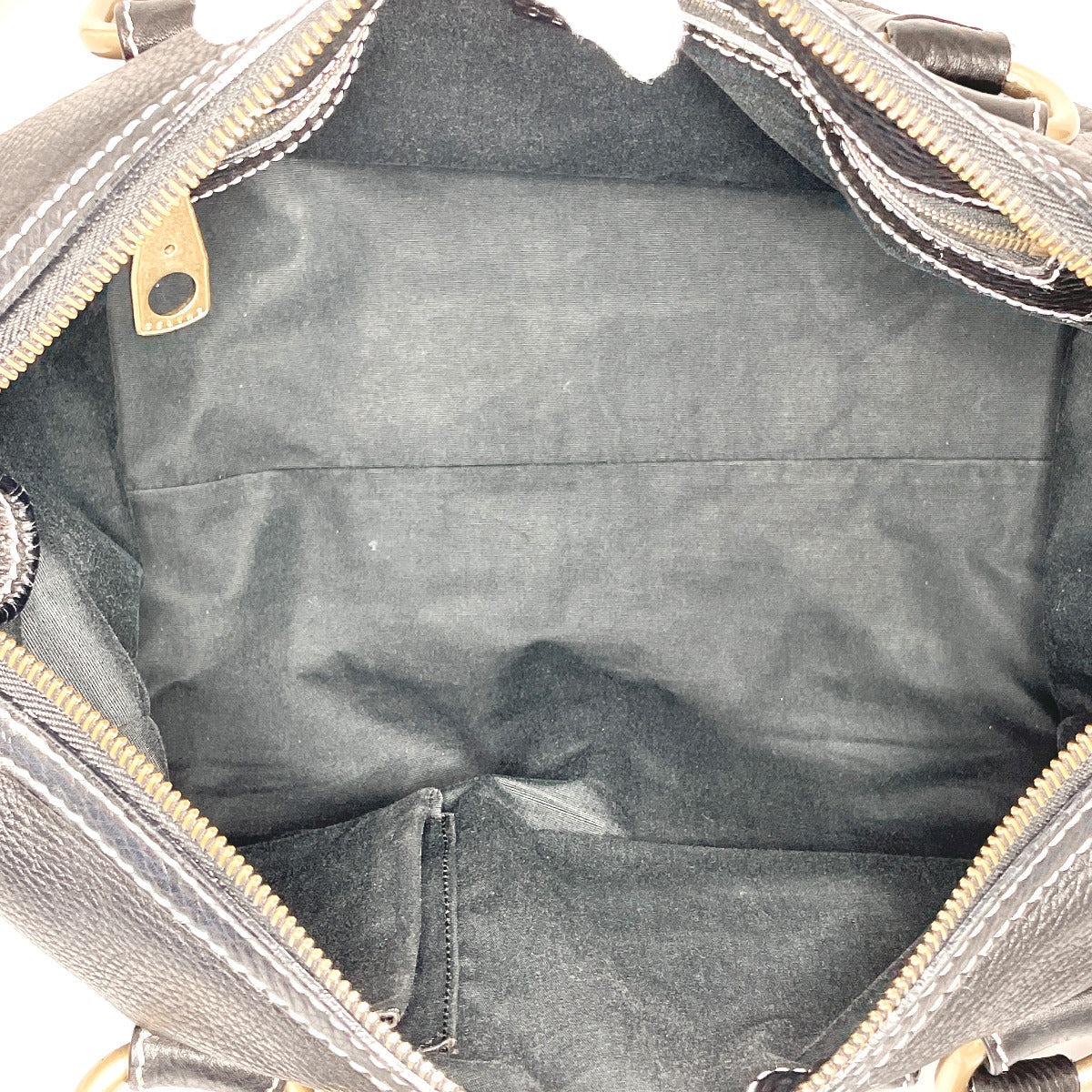 CELINE Handbag leather black Women Used