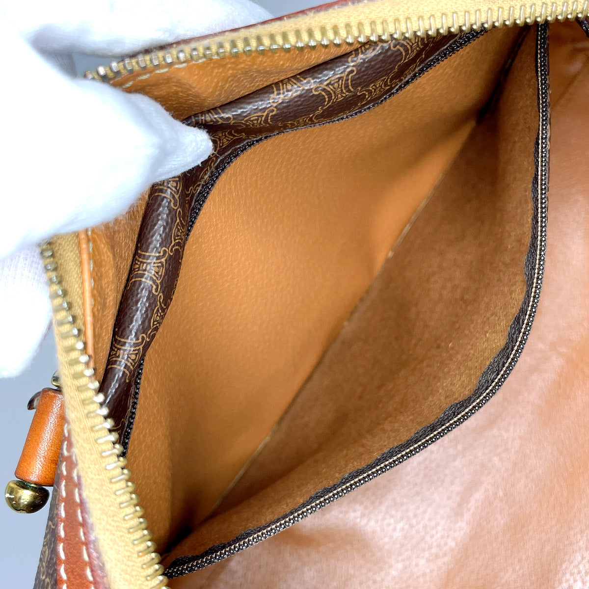 CELINE Handbag PVC, Leather Brown Macadam Mini Boston Women Used
