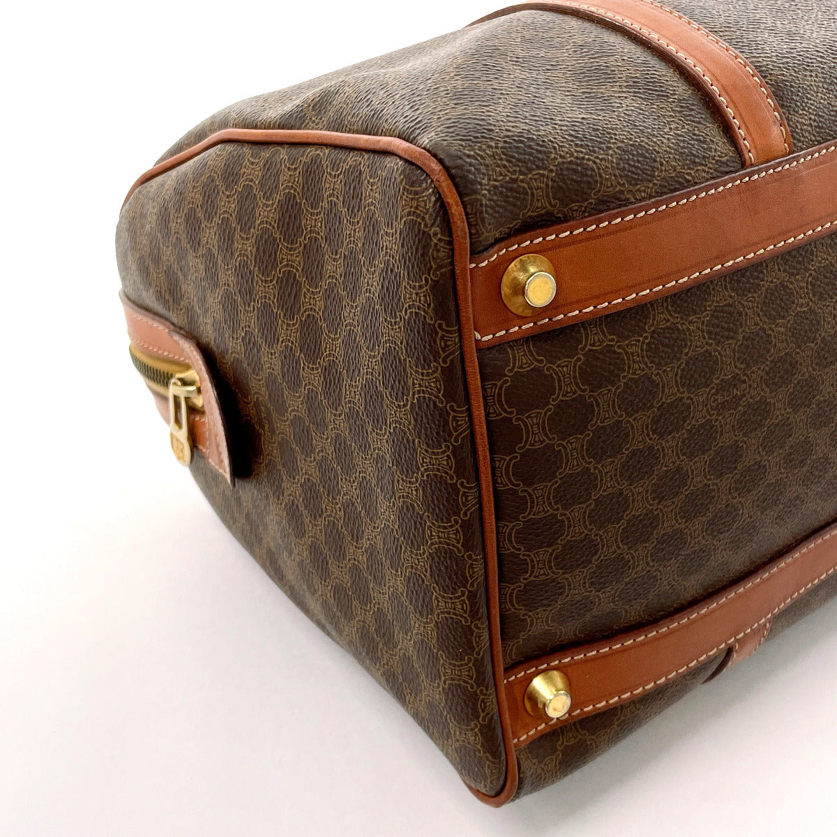 CELINE Handbag PVC, Leather Brown Macadam Mini Boston Women Used