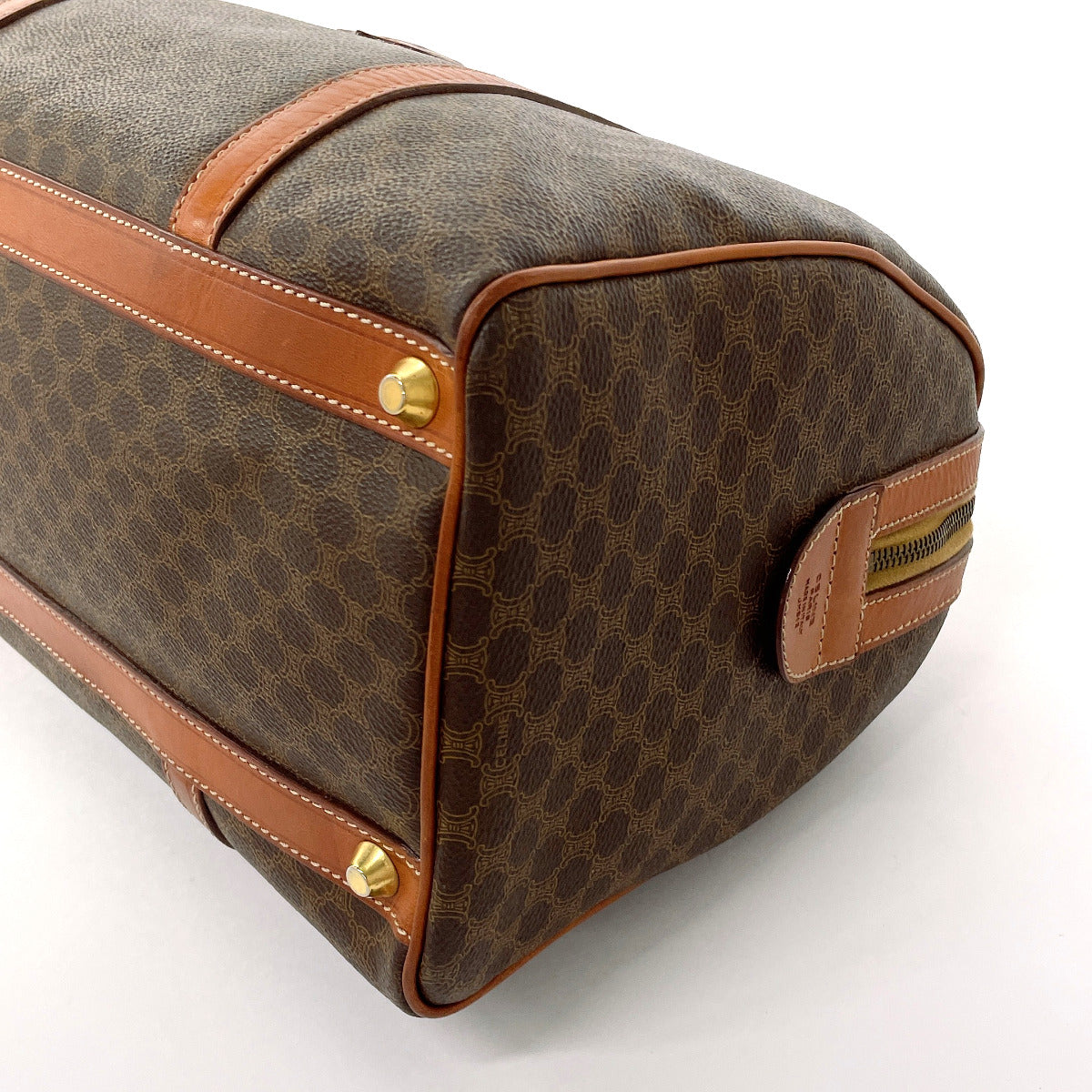 CELINE Handbag PVC, Leather Brown Macadam Mini Boston Women Used