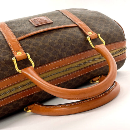 CELINE Handbag PVC, Leather Brown Macadam Mini Boston Women Used