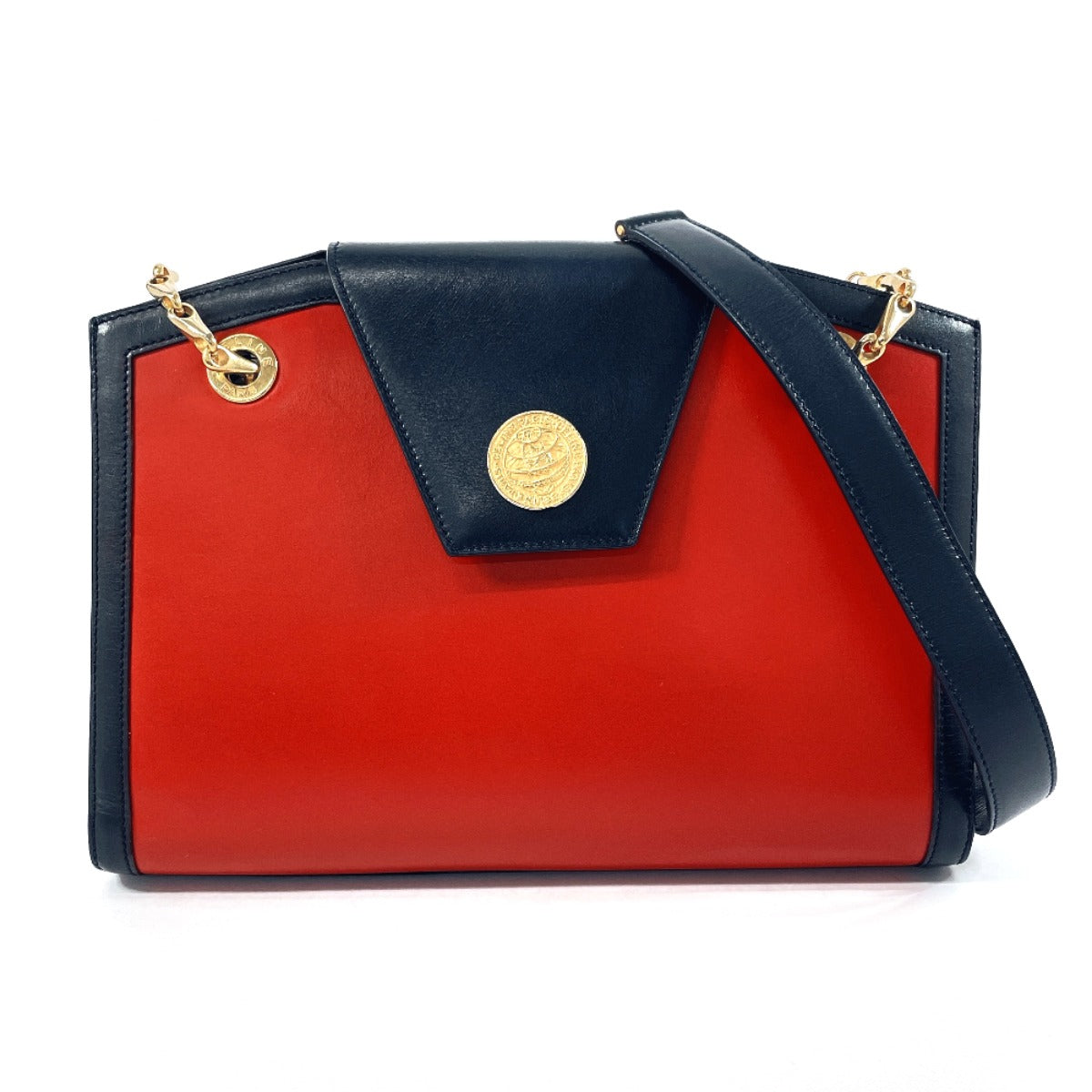 CELINE Shoulder Bag leather Red ChainShoulder Women Used