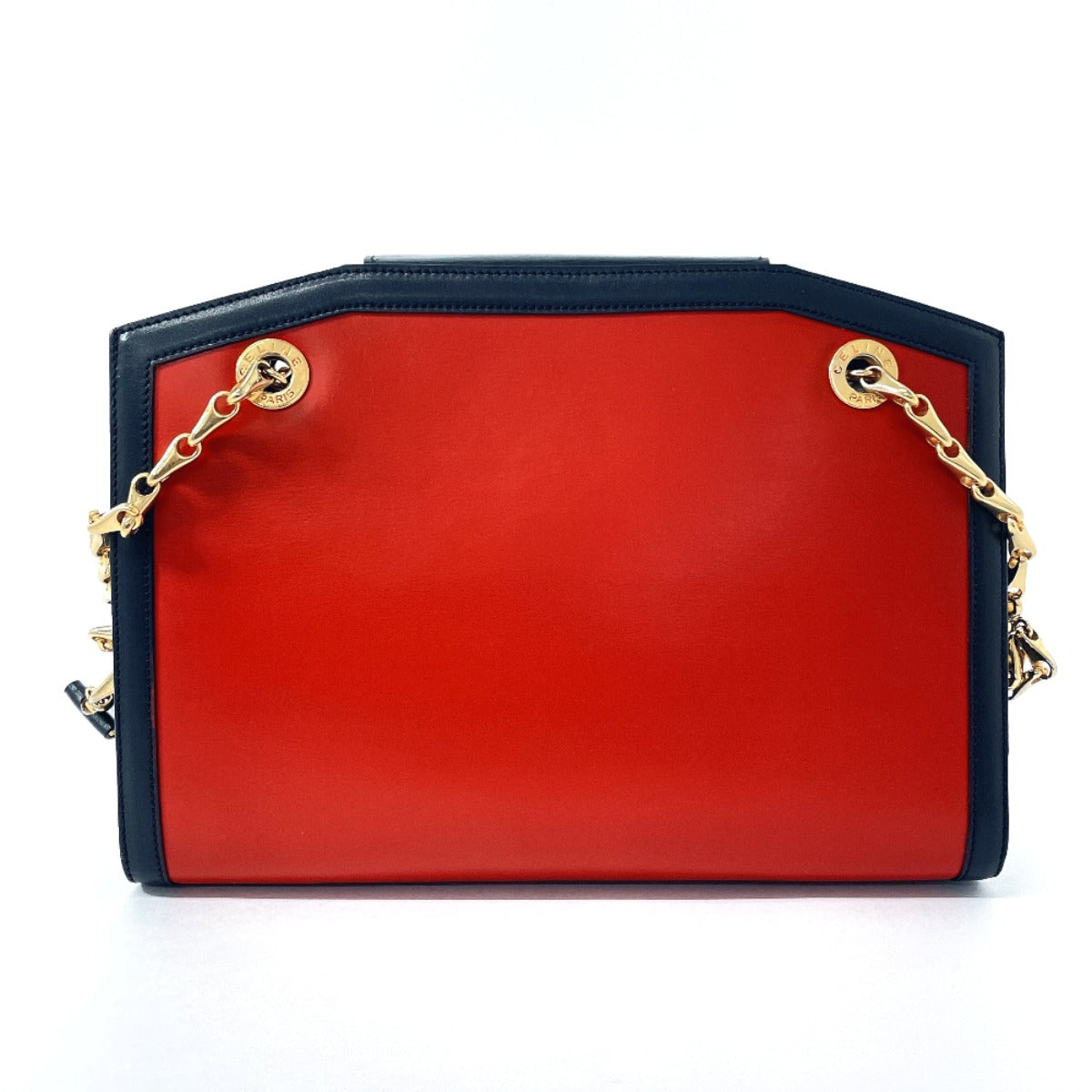CELINE Shoulder Bag leather Red ChainShoulder Women Used