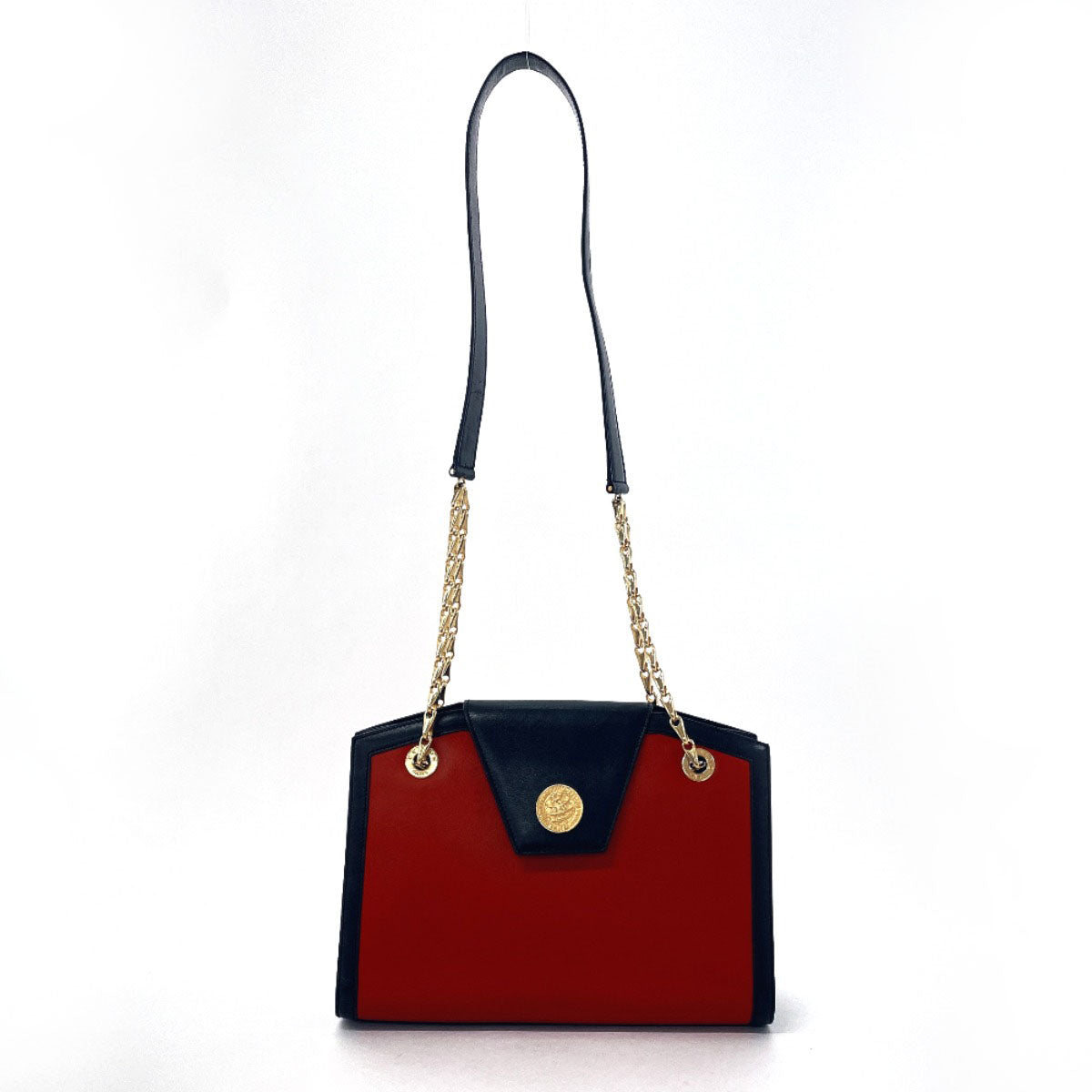 CELINE Shoulder Bag leather Red ChainShoulder Women Used