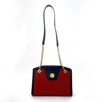 CELINE Shoulder Bag leather Red ChainShoulder Women Used