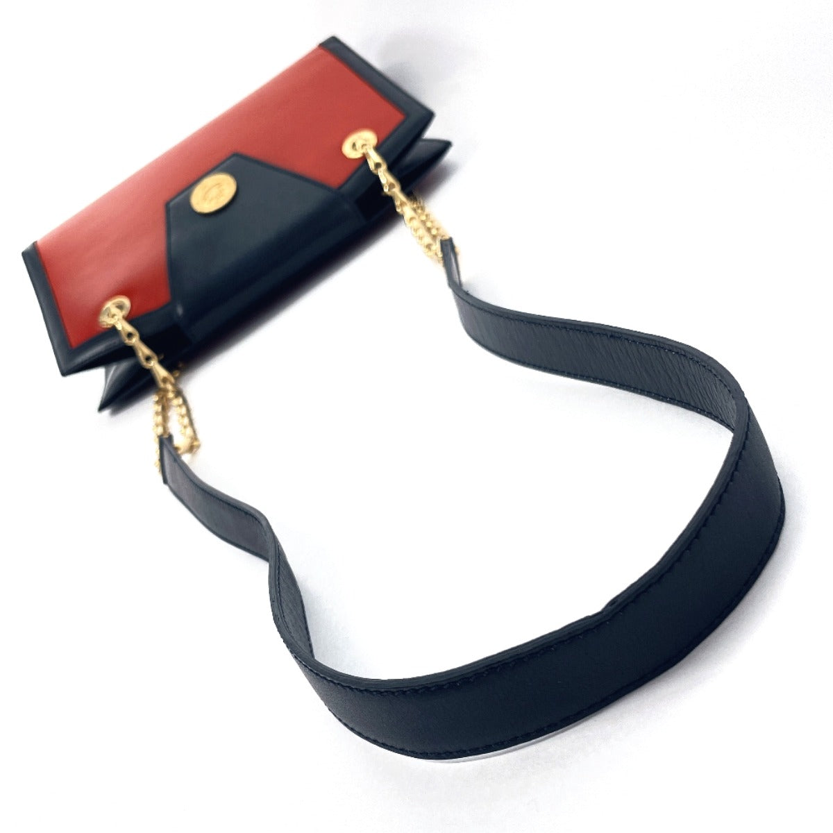 CELINE Shoulder Bag leather Red ChainShoulder Women Used