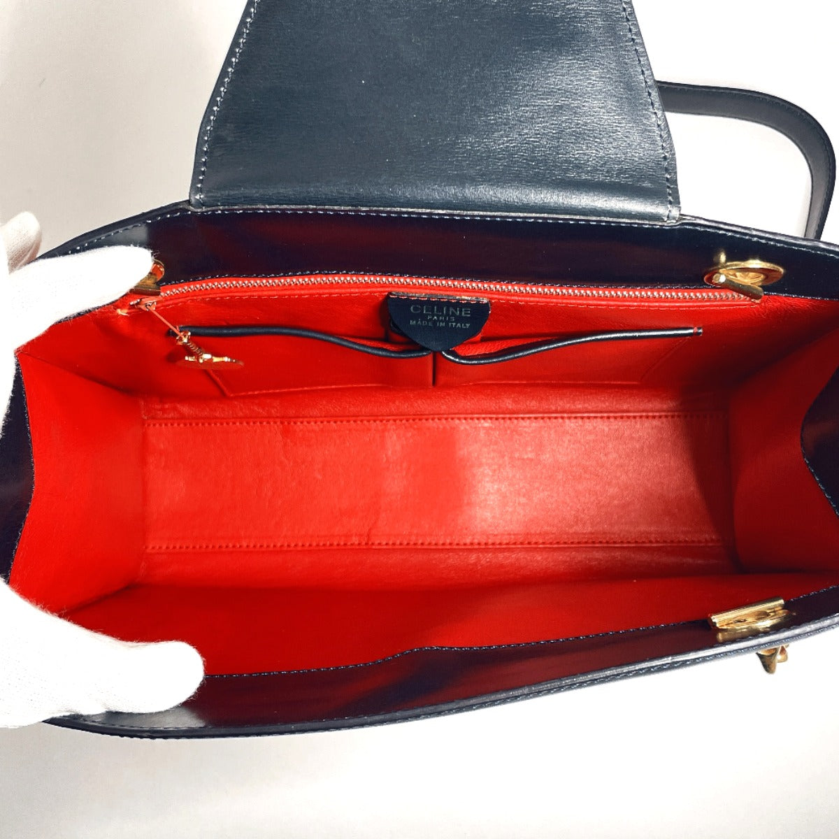 CELINE Shoulder Bag leather Red ChainShoulder Women Used