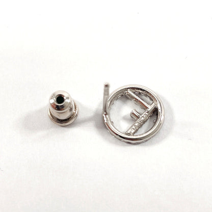 FENDI Pierce 8AG738 Metal, Rhinestone Silver F is Fendi Pierce
