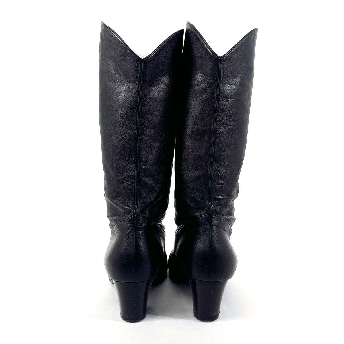 CHANEL boots leather black COCO Mark 36 1/2 C