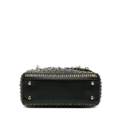 Mini Calfskin Embellished Lady Dior