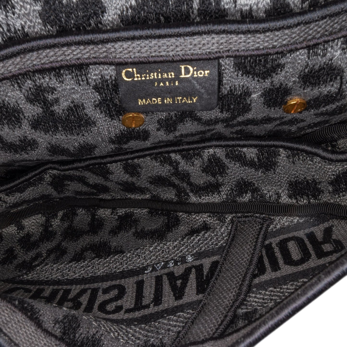 Mizza Embroidered Canvas Leopard Saddle Bag