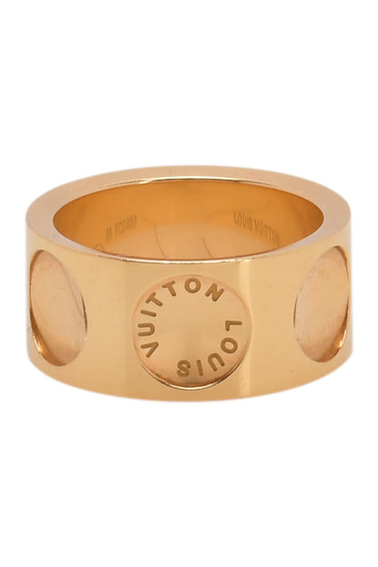 LOUIS VUITTON Empreinte 18K Yellow Gold Wide Band Ring