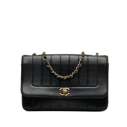 Chanel Lambskin Vertical Border Flap Crossbody Bag