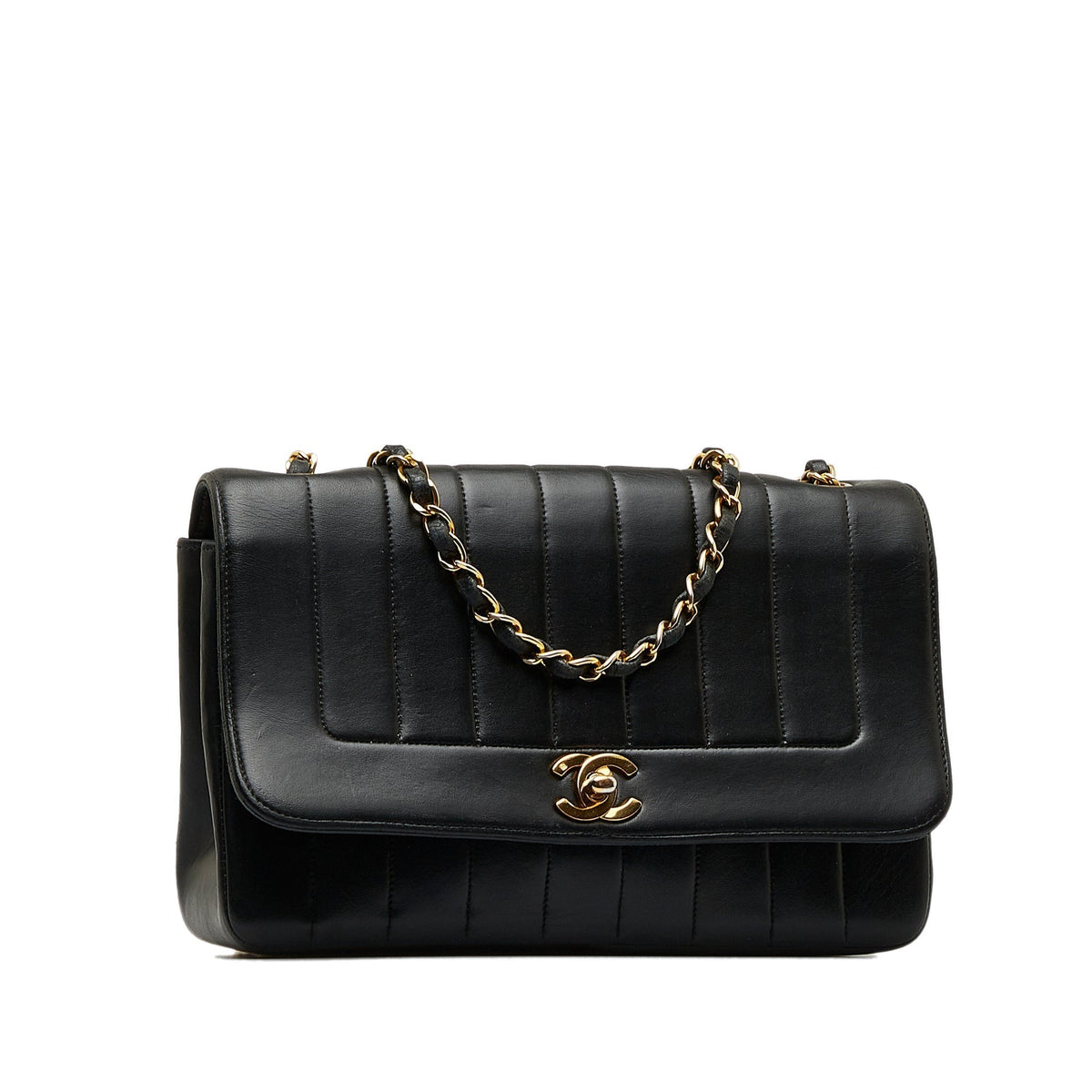 Chanel Lambskin Vertical Border Flap Crossbody Bag