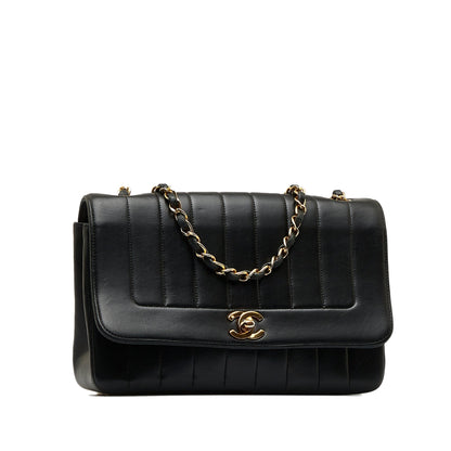Chanel Lambskin Vertical Border Flap Crossbody Bag