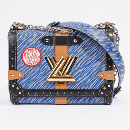 Louis Vuitton Twist Handbag Limited Edition Trunk MM Blue / Tan / Black Epi Leather