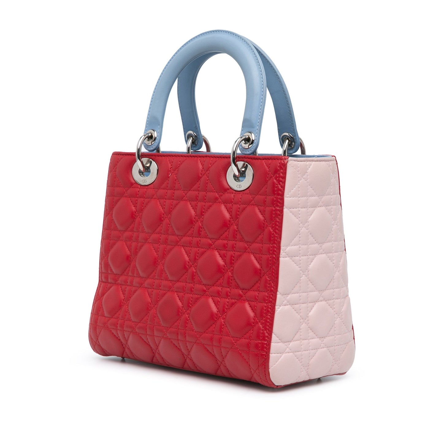 Medium Tricolor Lambskin Cannage Lady Dior