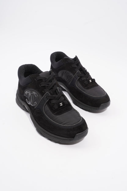 Chanel CC Logo Black Suede EU 38 UK 5