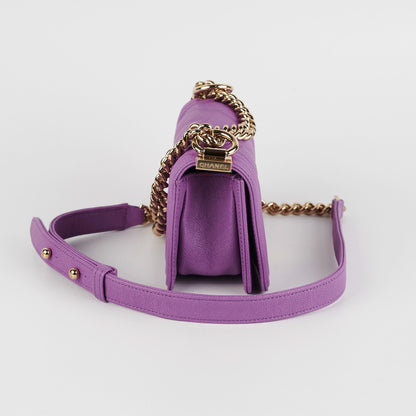 Chanel Extra Mini Boy Purple Chevron - Microchipped