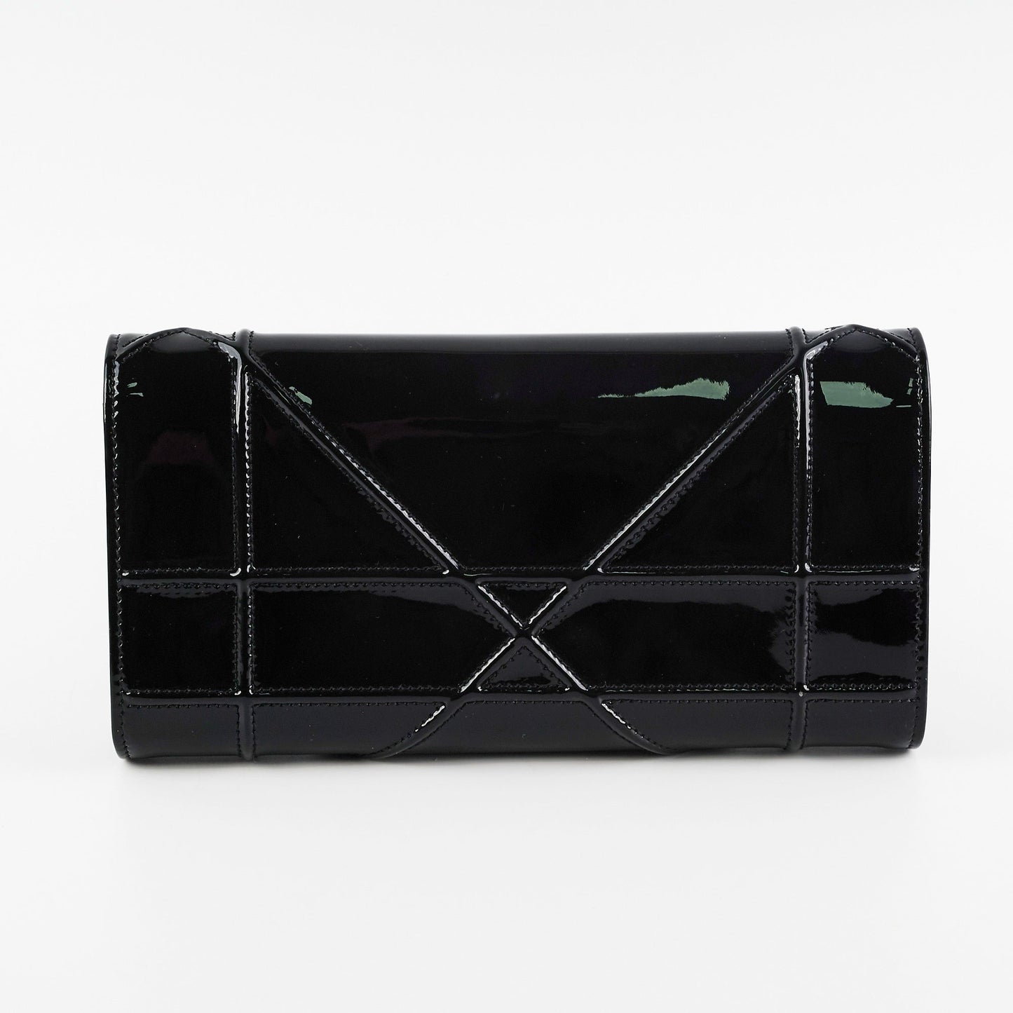 Christian Dior Diorama Black Patent Wallet On Chain WOC