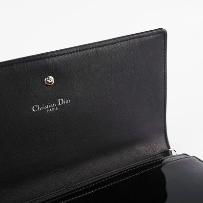 Christian Dior Diorama Black Patent Wallet On Chain WOC