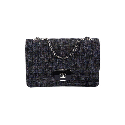 Chanel Seasonal Tweed Black Flap Bag