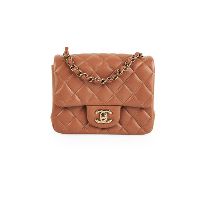 ITEM 7 - Chanel Mini Square Caramel Lambskin (Microchipped)