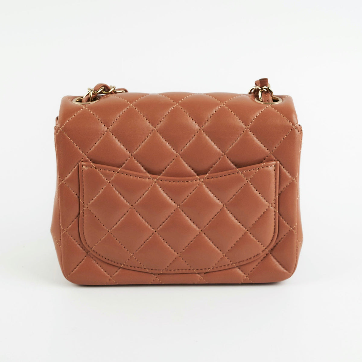 ITEM 7 - Chanel Mini Square Caramel Lambskin (Microchipped)