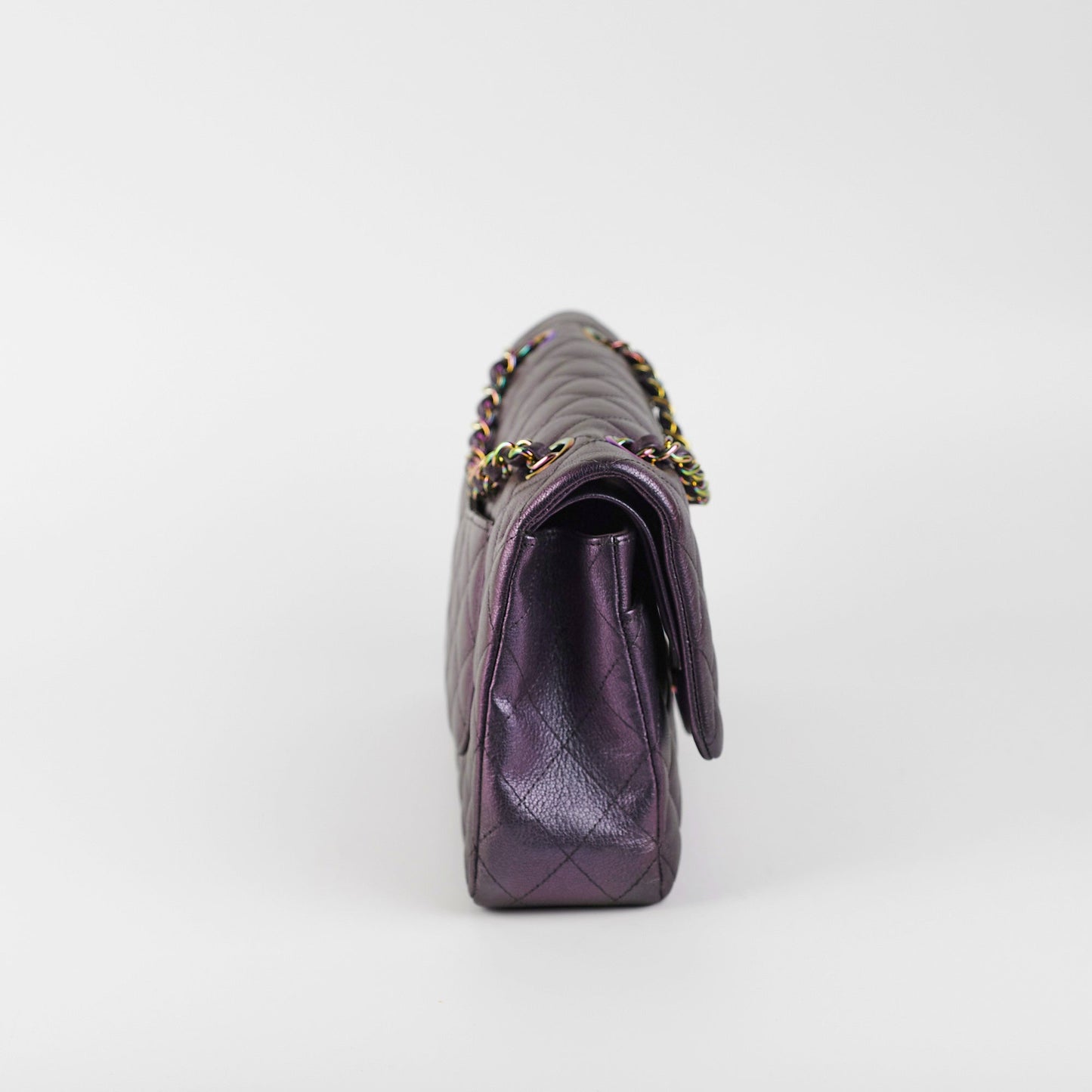 Chanel 16C Classic Flap Medium Large Iridescent Mermaid Purplle Bag