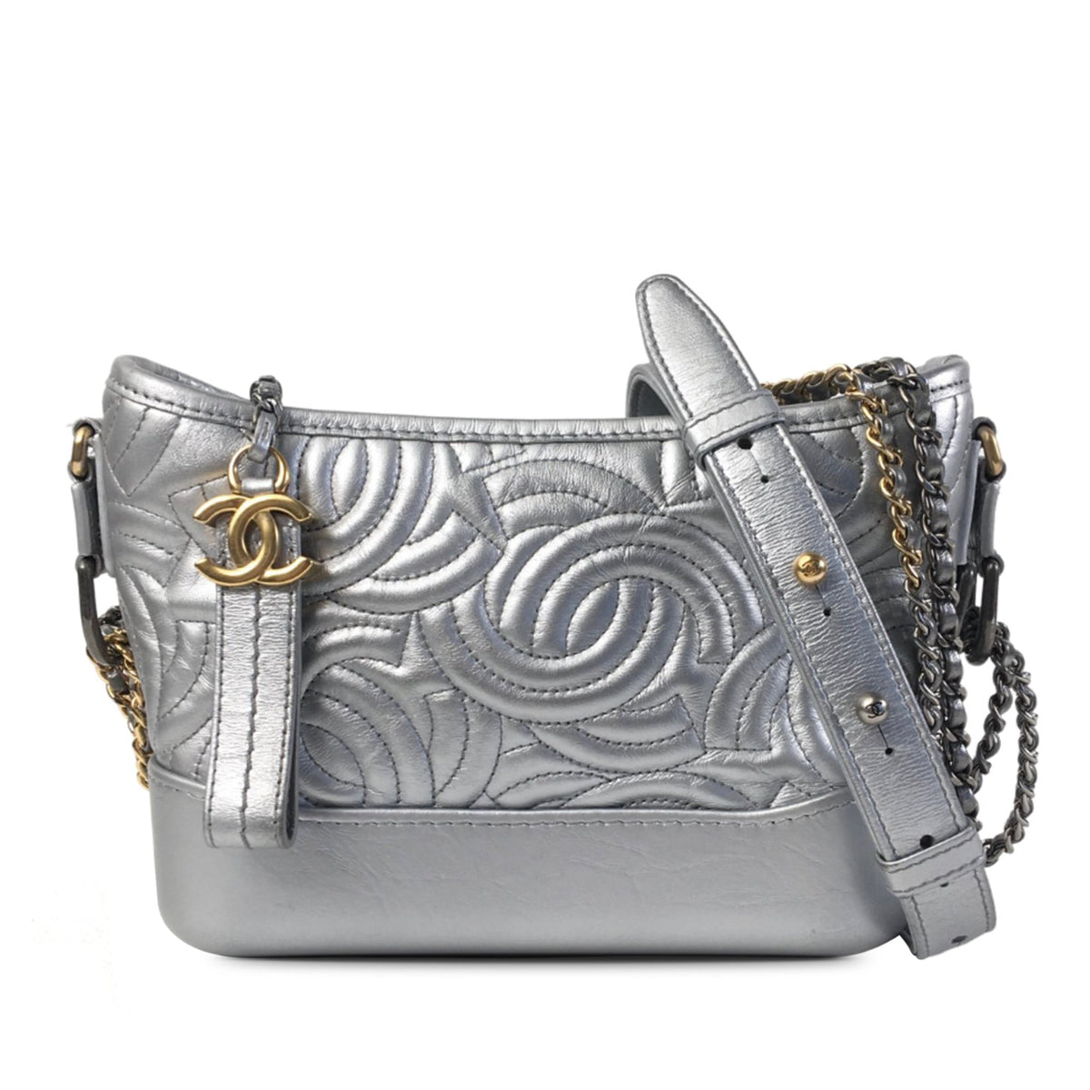 CHANEL Small CC Stitched Calfskin Gabrielle Crossbody Bag