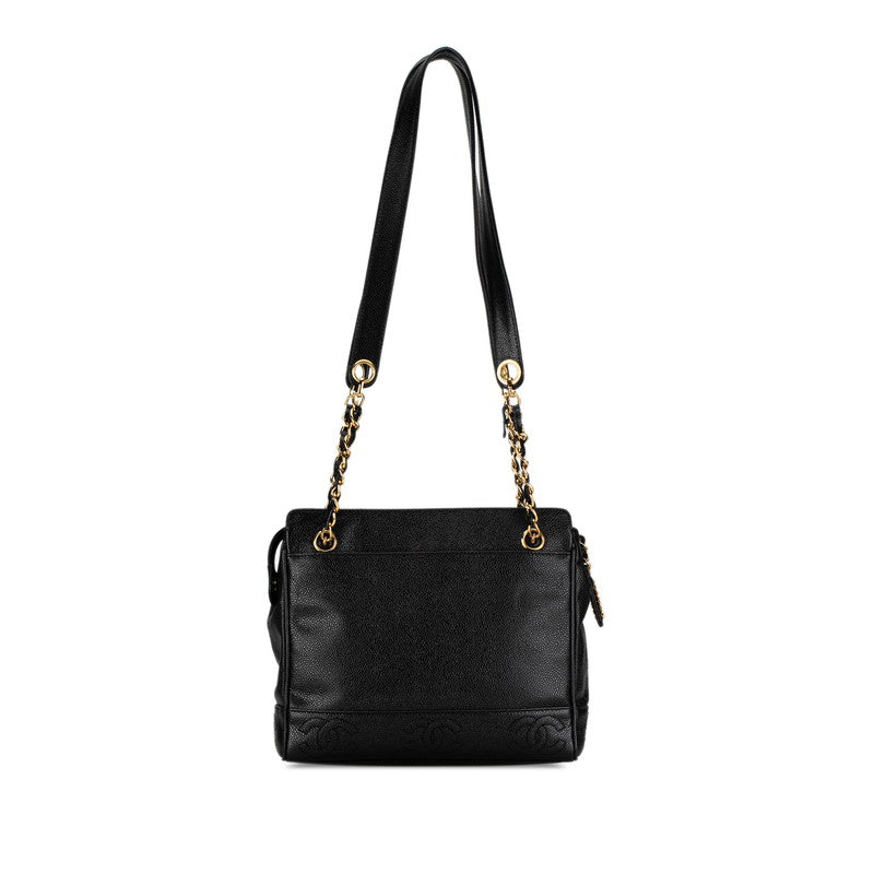 Chanel Triple CC Caviar Tote Bag Leather Tote Bag in Good condition