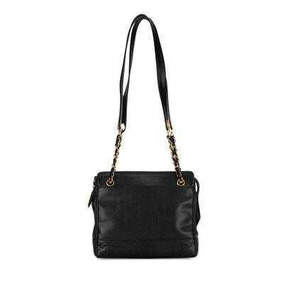 Chanel Triple CC Caviar Tote Bag Leather Tote Bag in Good condition