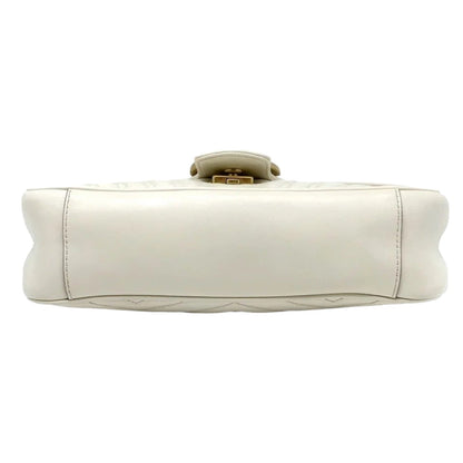 Gucci Small GG Marmont Calfskin Matelasse White GHW