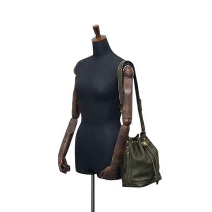 CELINE  Drawstring Shoulder bag Khaki Vintage uphaem