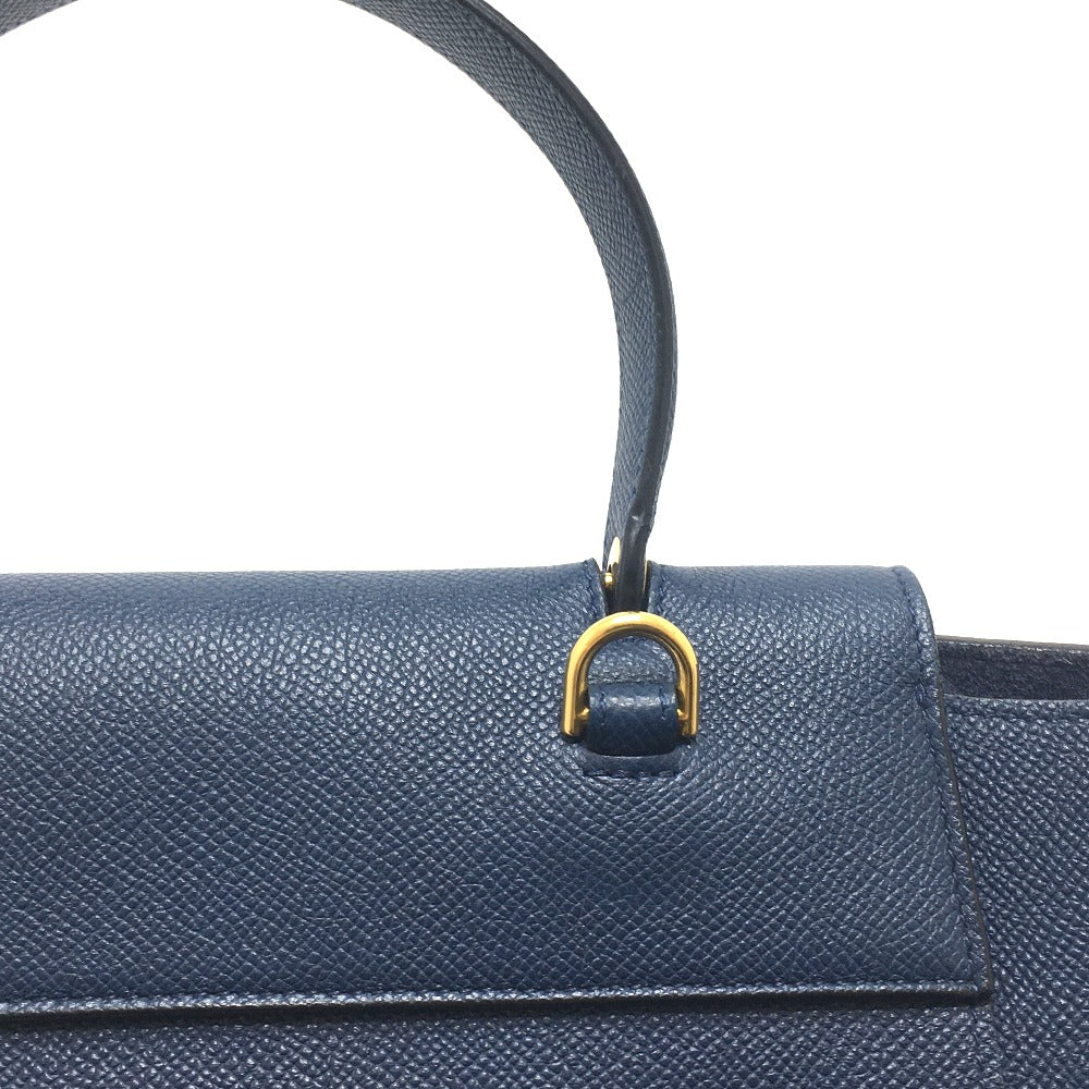 CELINE Handbag 176103ZVA.07DS Calfskin Navy flap Belt bag mini Women Used