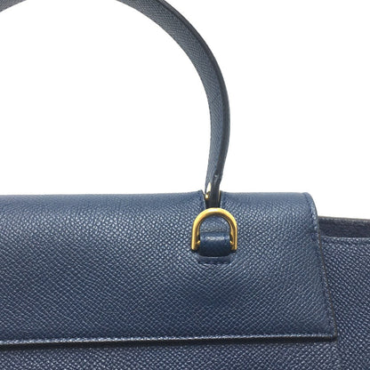 CELINE Handbag 176103ZVA.07DS Calfskin Navy flap Belt bag mini Women Used