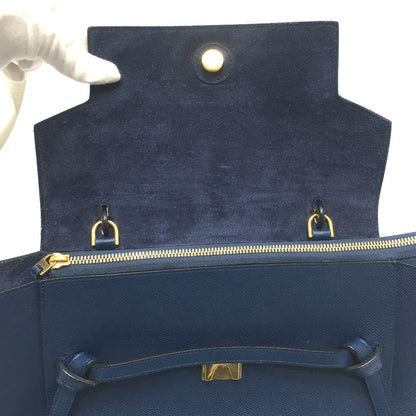 CELINE Handbag 176103ZVA.07DS Calfskin Navy flap Belt bag mini Women Used
