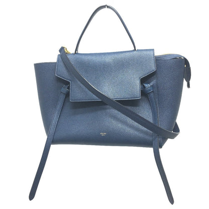 CELINE Handbag 176103ZVA.07DS Calfskin Navy flap Belt bag mini Women Used