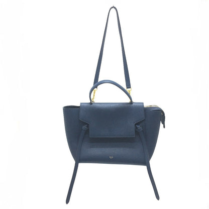 CELINE Handbag 176103ZVA.07DS Calfskin Navy flap Belt bag mini Women Used