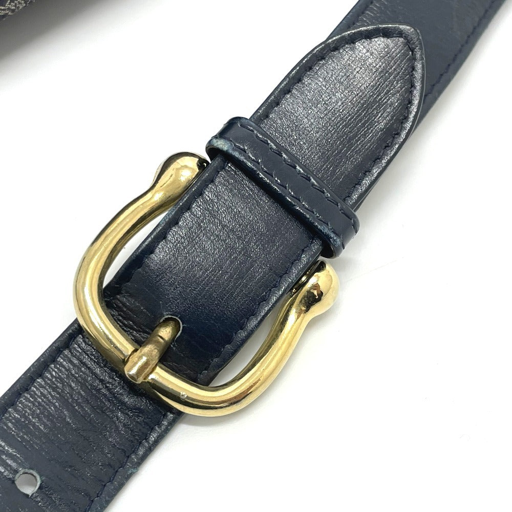 CELINE Shoulder Bag Canvas / leather Navy Macadam Carriage Metal Shoulder Bag Women Secondhand